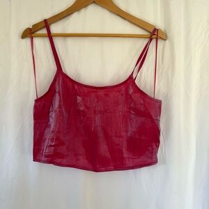 Pretty Garbage Fuchsia Iridescent Y2K Cami Crop Top | Size M |